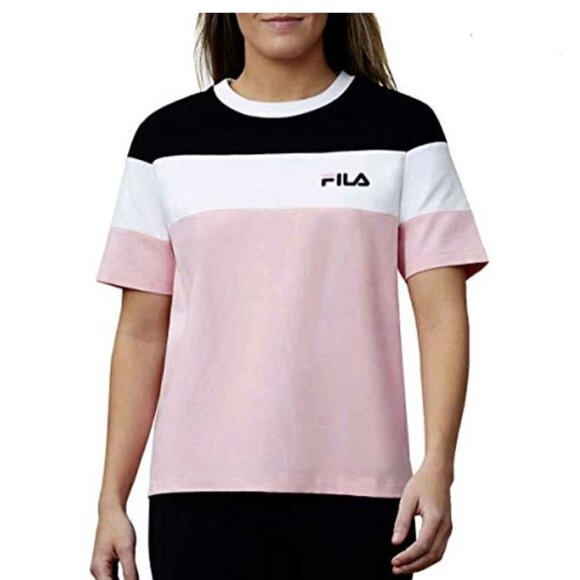 Fila Short Sleeve Crew Neck Color Block Jersey Tee - Picture 1 of 13